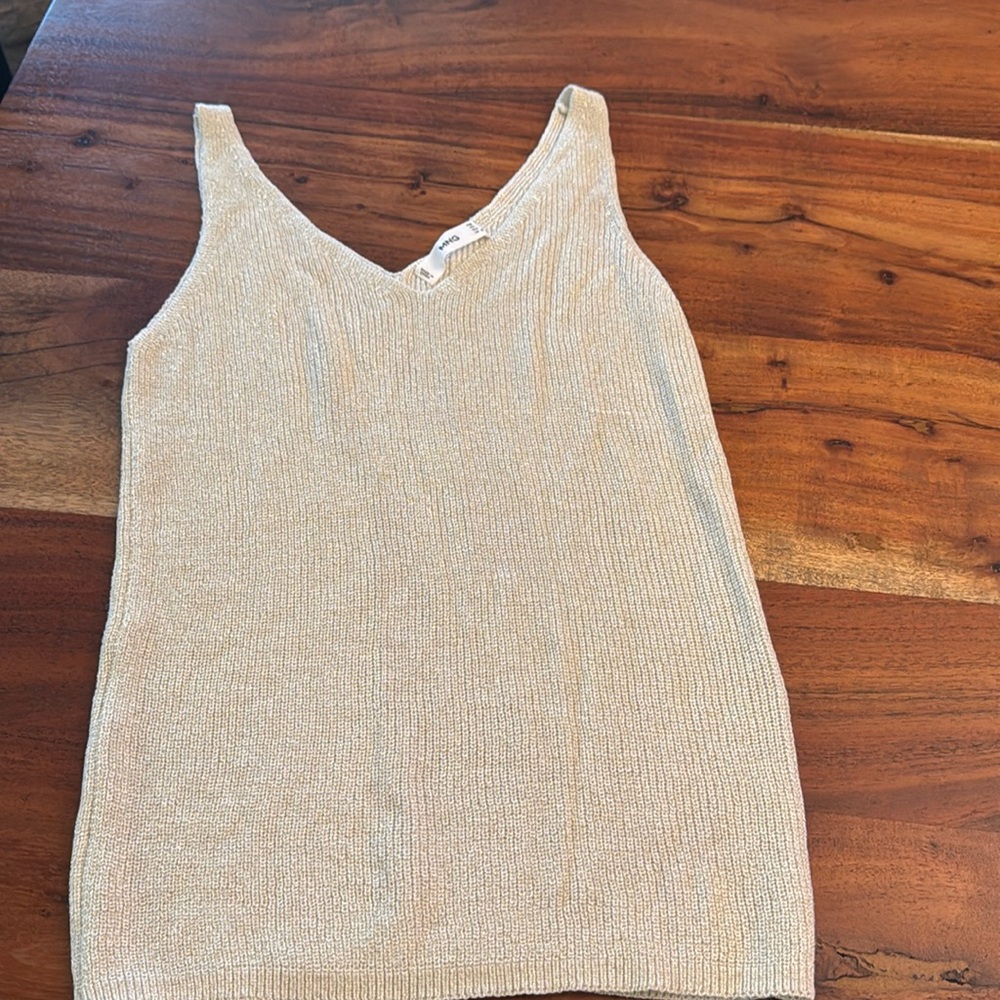 COPY - Vibrant cream V-Neck Tank Top with sparkle